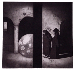 Monks - 19.5" x 19.5" - Etching/Aquatint