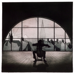 The Cellist - 23" x 30" - Etching/Aquatint