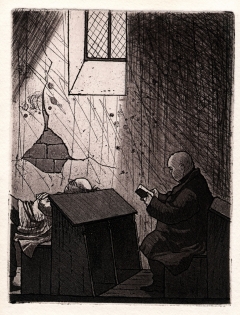 Imaginative Use <br />of a Church Pew - 5.5" x 6.5" -  Etching/Aquatint