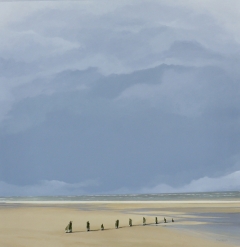 Norfolk Beach - 29.5" X 30" - Acrylic On Canvas