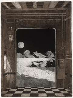 On a marché sur la lune - 11.5" x 15" - Etching/Aquatint