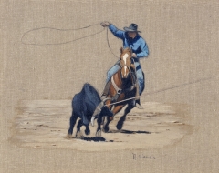 Roping Practise (Study) I - 10.5" x 11.5" - Acrylic on canvas - Sold